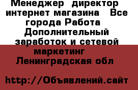 Менеджер (директор) интернет-магазина - Все города Работа » Дополнительный заработок и сетевой маркетинг   . Ленинградская обл.